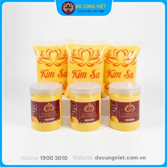 Hình ảnh Cát vàng kim sa đặt lư hương