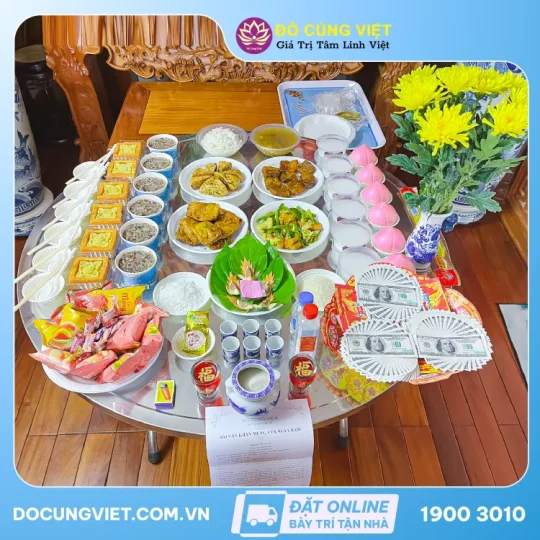 Mâm cúng Rằm, mùng 1 hàng tháng