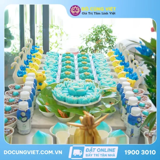 Mâm cúng thôi nôi bé trai