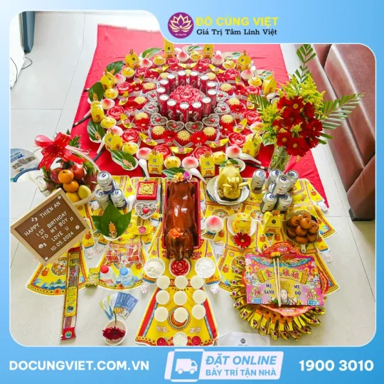 Mâm cúng thôi nôi bé trai - GÓI VIP