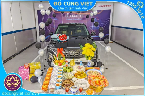 mâm cúng xe ô tô, xe tải mới mua