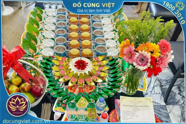 Hình ảnh hoa cúng đầy tháng thôi nôi