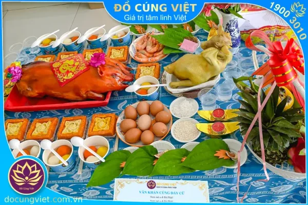 Hình ảnh mâm cúng đầy cữ cho bé trai 7 ngày và bé gái 9 ngày
