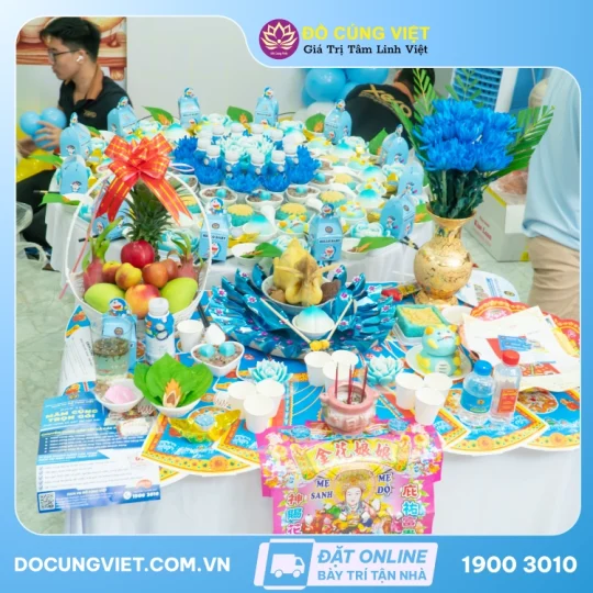 mâm cúng đầy tháng bé trai